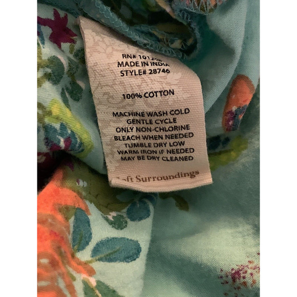 Soft Surroundings Cotton Butterfly Garden Art-to-Wear Long  Shirt Dress - Picture 8 of 10